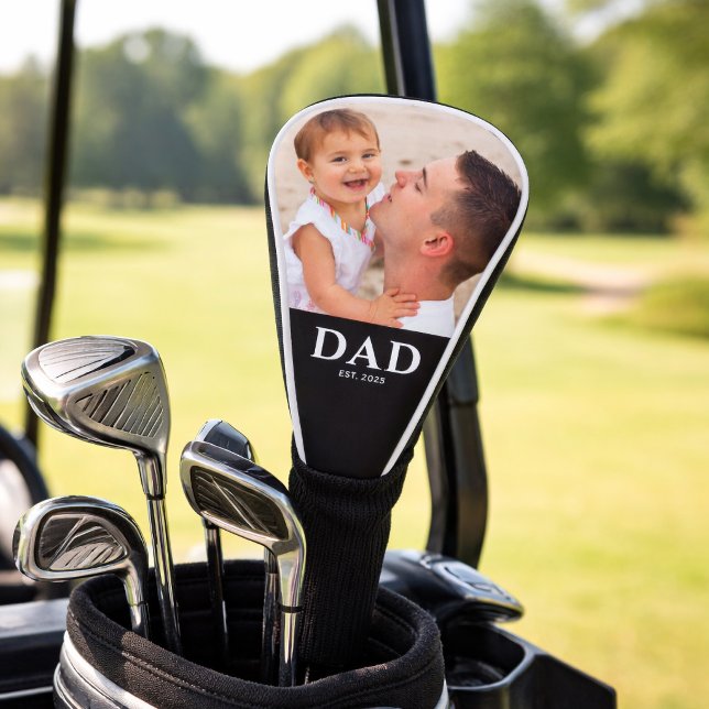 Dad Established Black Photo Golf Head Cover (Creator Uploaded)