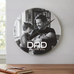 Dad Established Black White Bold Photo Round Clock<br><div class="desc">White Dad Established Modern Bold Photo Design. Replace the photo with your own of your kids and change the years to the years you became a dad.</div>