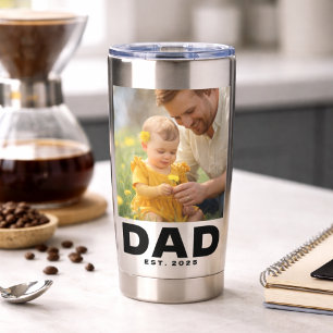 Dad Established Bold 2 Photo Stainless Steel  Insulated Tumbler