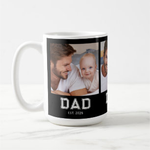Dad Established Bold Black 3 Photo Coffee Mug