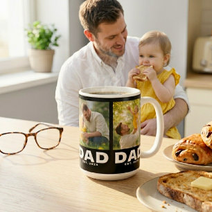 Dad Established Bold Black 3 Photo  Coffee Mug