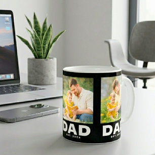 Dad Established Bold Black 3 Photo  Coffee Mug