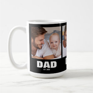 Dad Established Bold Black 3 Photo Coffee Mug