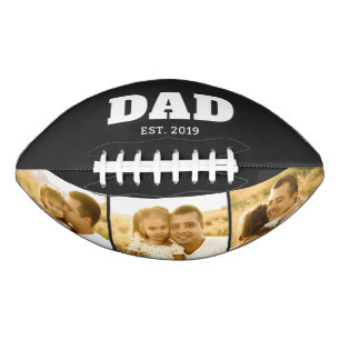 Dad Established Bold Black 3 Photo Football