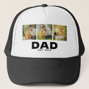 Dad Established Bold Black 3 Photo Hat