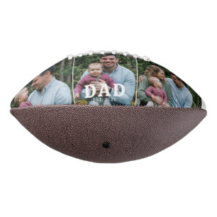 Dad Established Bold Modern Black 3 Photo Football
