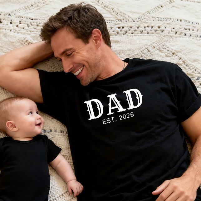 Dad Established Bold White Typography T-Shirt (Creator Uploaded)