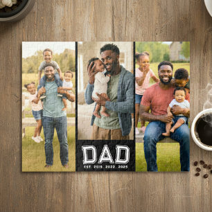 Dad Established Classic Bold 3 Photo Jigsaw Puzzle