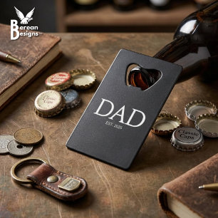 Dad Established Classic Caps Black Credit Card Bottle Opener