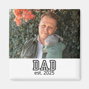 Dad Established Custom Year Photo Father Keepsake Magnet