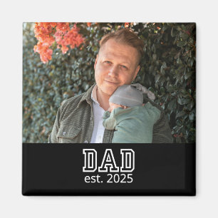 Dad Established Custom Year Photo Father Keepsake Magnet