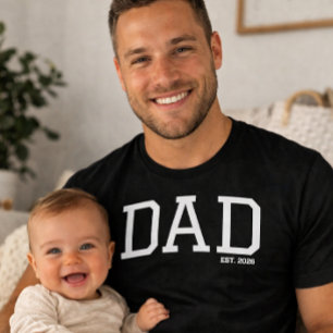 Dad Established Customizable Year Father's Day T-Shirt
