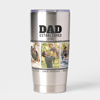Dad Established Father Child Photo Gift Insulated Tumbler