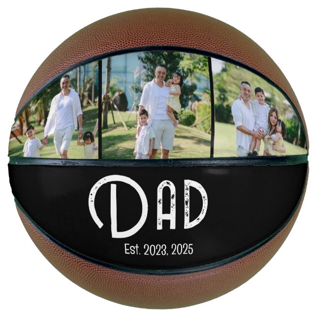 Dad Established Grunge text 3 photo Basketball (Front)
