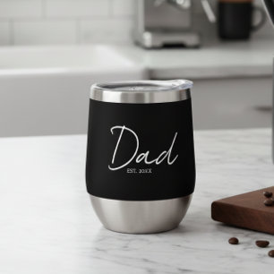 Dad Established Minimal Modern Script Black