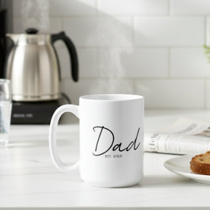 Dad Established Minimal Modern Script Black Coffee Mug