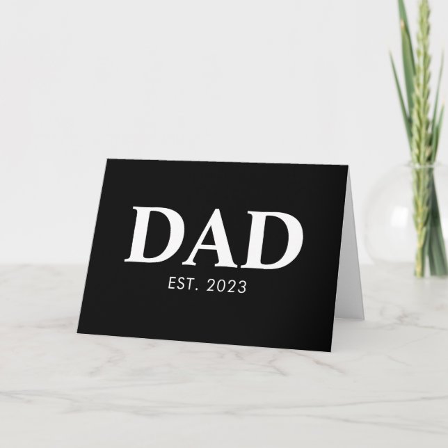 Dad Established Minimal Simple Fathers Day Card (Front)