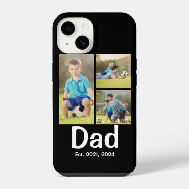 Dad Established Modern 3 Photo  iPhone Case (Back)