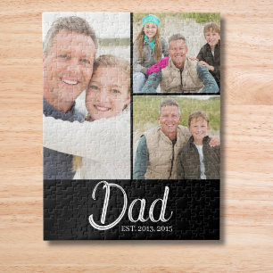 Dad Established Modern 3 Photo  Jigsaw Puzzle