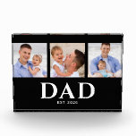 Dad Established Modern Black 3 Photo Block<br><div class="desc">Black White Dad Established 3 Photo Design. Replace the photos with your own of your kids and change the year to the year/ years you became a dad.</div>