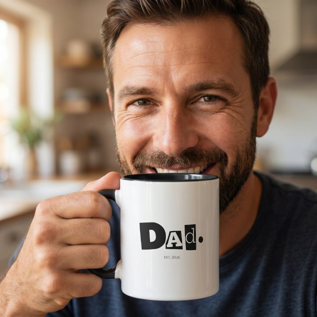 Dad Established Modern Bold Custom Year Mug (Creator Uploaded)