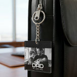Dad Established Modern Bold Photo Keychain<br><div class="desc">Black White Dad Established Bold Photo Design. Replace the photo with your own of your kids and change the years to the years you became a dad.</div>