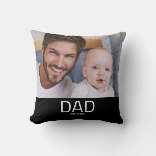 Dad Established Modern Photo Bold Throw Pillow