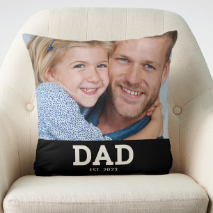 Dad Established Modern Photo Throw Pillow