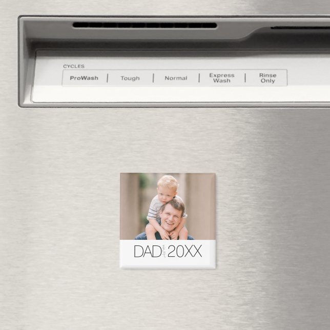 Dad Established Modern photo year design  Magnet (In Situ (Dishwasher))