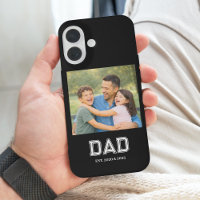 Dad Established Modern Text Photo Black