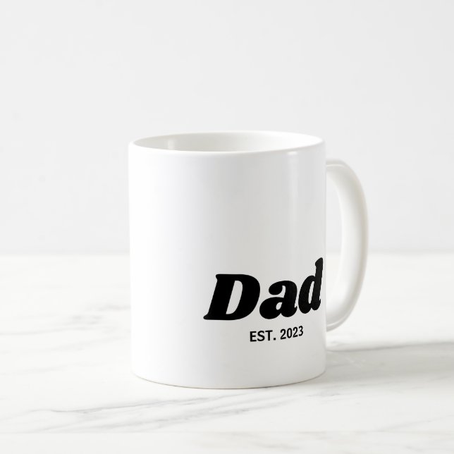 Dad Established Modern Typography Coffee Mug (Front Right)