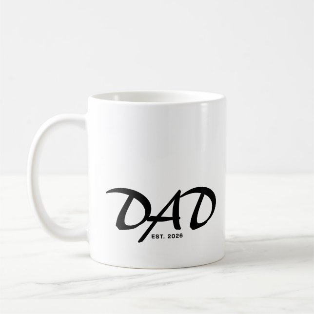 Dad Established New Dad Gift Coffee Mug (Left)