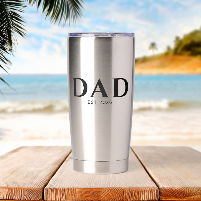 Dad Established New Dad Gift Insulated Tumbler (Beach (Rotated))