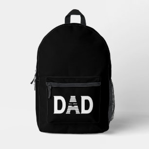 Dad Established New Dad Gift Printed Backpack