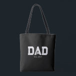 Dad Established New Dad Gift Tote Bag<br><div class="desc">Black White Dad Established New Dad Gift - Minimal Bold Dad Tote Bag - Add your custom "Est" established year date when your first child was born. Add additional years for each child.</div>