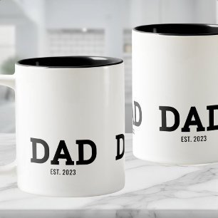 Dad Established New Dad Gift Two-Tone Coffee Mug
