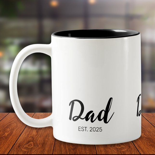 Dad Established New Dad Gift  Two-Tone Coffee Mug (Creator Uploaded)