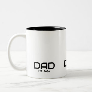 Dad Established New Dad Gift  Two-Tone Coffee Mug