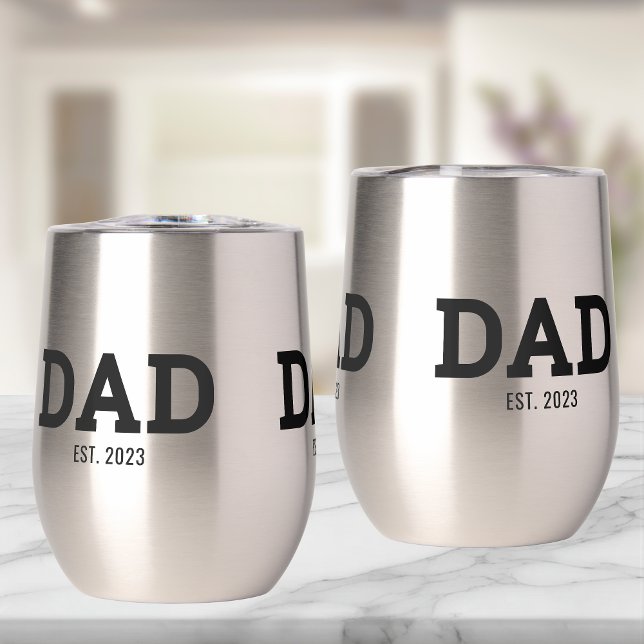 Dad Established New Mom Gift Thermal Wine (Créateur téléchargé)