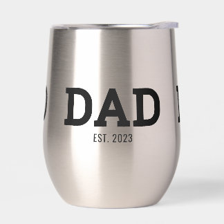 Dad Established New Mom Gift Thermal Wine