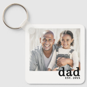 Dad Established Personalized Photo Keychain