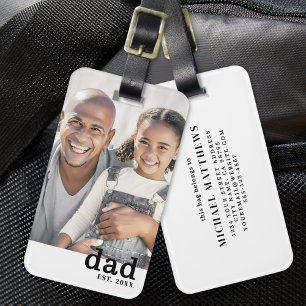Dad Established Personalized Photo Luggage Tag