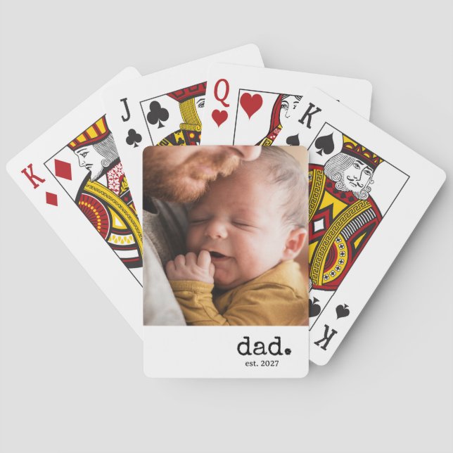  Dad Established Personalized Photo Playing Cards (Back)