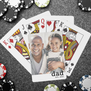 Dad Established Personalized Photo Playing Cards