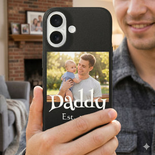 Dad Established Photo Black Fun Bold Simple iPhone 16 Case