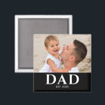 Dad Established Photo Father’s Day  Magnet<br><div class="desc">Personalized Dad Established photo design with classic minimalist typography. This new dad keepsake celebrates the year he became a dad and showcases a favorite family photo. A meaningful reminder of fatherhood and a heartfelt gift for a proud new dad.</div>
