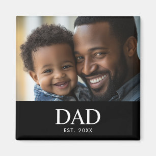 Dad Established Photo Father's Day  Magnet
