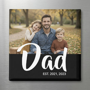 Dad Established Photo Father's Day Magnet