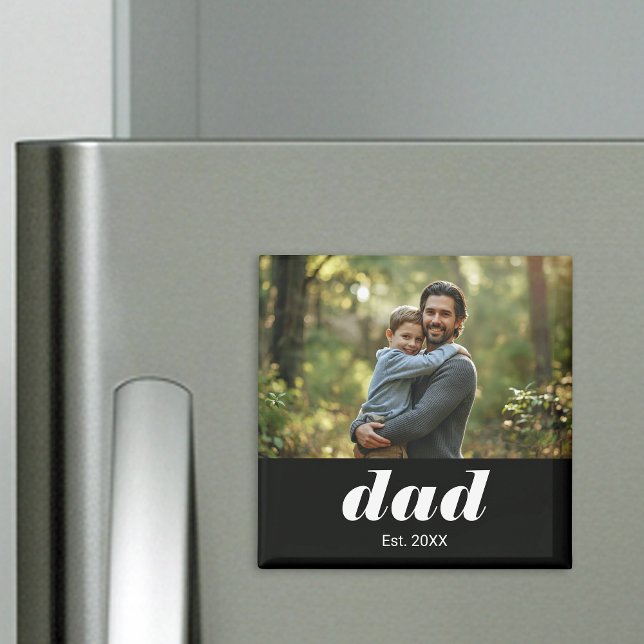 Dad Established Photo Father's Day Magnet (Creator Uploaded)