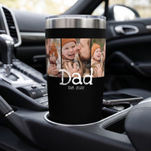Dad Established Photo Fun Bold White Text Black